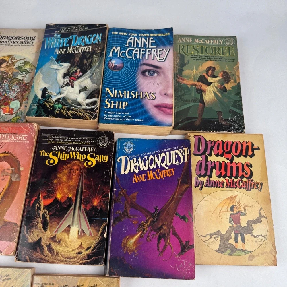Anne McCaffrey Lot of 12 Paperback Books Dragons The Ship Who Sang Pegaus